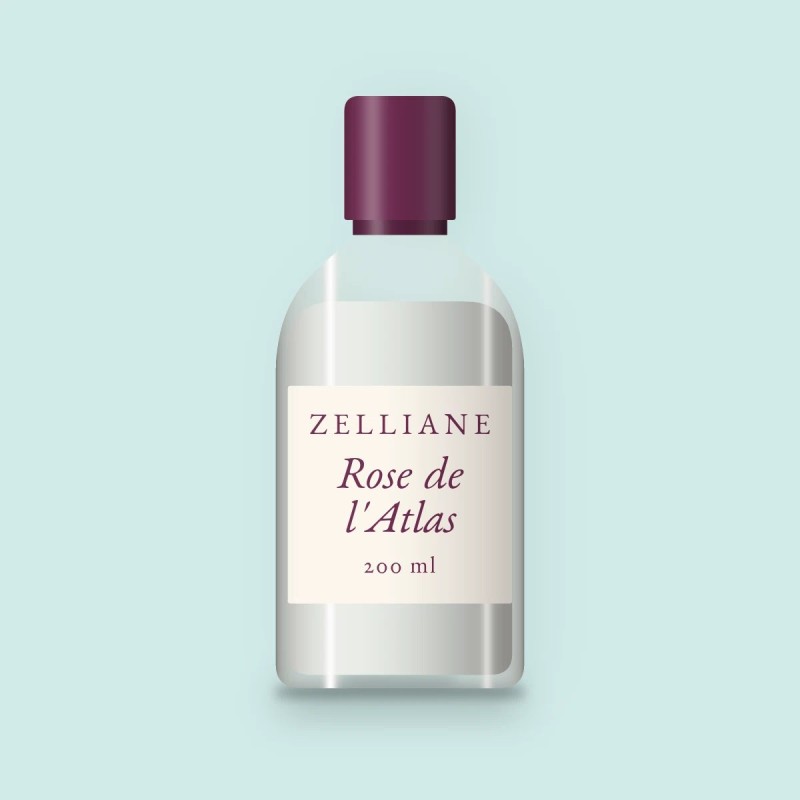 Nettoyant visage Rose de l'Atlas à l'huile de tournesol – Zelliane, flacon 200 ml
