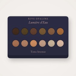 Palette yeux Lumière d'Eau tout-en-un – Rive Opaline, 4 × 1,2 g, teinte Tons bronze
