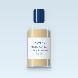 Huile corps sèche voluptueuse au carthame – Halvène, flacon 150 ml