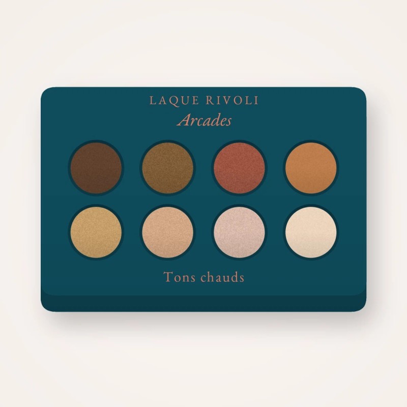 Palette yeux résistante à l'eau Arcades – Laque Rivoli, 4 × 1,2 g, teinte Tons chauds