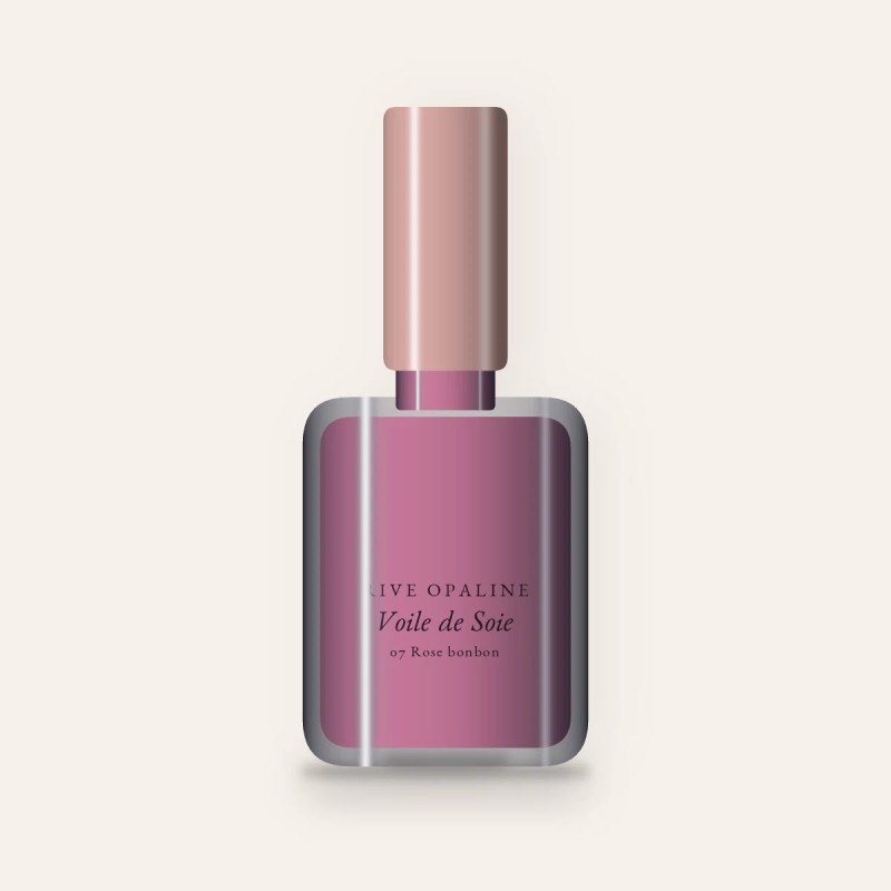 Vernis à ongles Voile de Soie application facile – Rive Opaline, flacon 10 ml, teinte 07 Rose bonbon