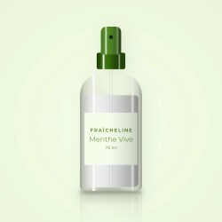Déodorant Menthe Vive au yuzu – Fraîcheline, flacon spray 75 ml