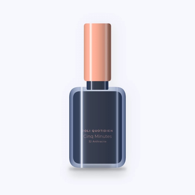 Vernis à ongles sans lampe UV Cinq Minutes – Joli Quotidien, flacon 10 ml, teinte 32 Anthracite