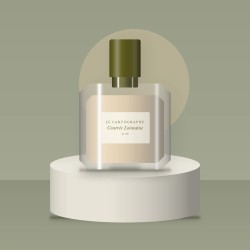 Parfum Contrée Lointaine pétillant à la fève tonka – Le Cartographe, photo d'ambiance