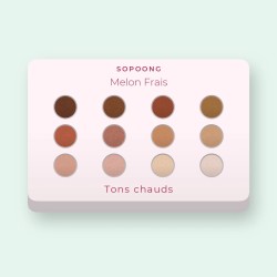 Palette yeux Melon Frais à l'huile de tournesol – Sopoong, 12 × 1 g, teinte Tons chauds