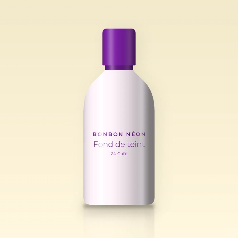 Fond de teint sans effet masque à l'aloe vera – Bonbon Néon, flacon 35 ml, teinte 24 Café