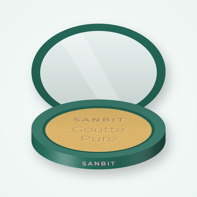 Enlumineur Goutte Pure sans transfert – Sanbit, boîtier 4,5 g, teinte Doré