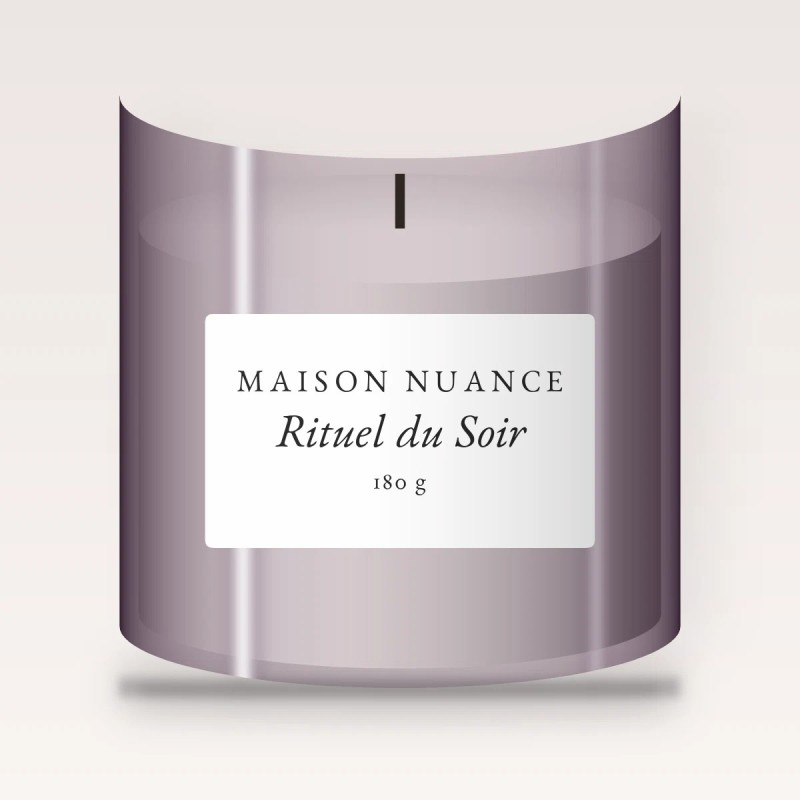 Bougie parfumée Rituel du Soir intimiste – Maison Nuance, pot en verre 180 g