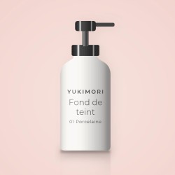 Fond de teint résistant à l'eau à la niacinamide – Yukimori, flacon-pompe 35 ml, teinte 01 Porcelaine
