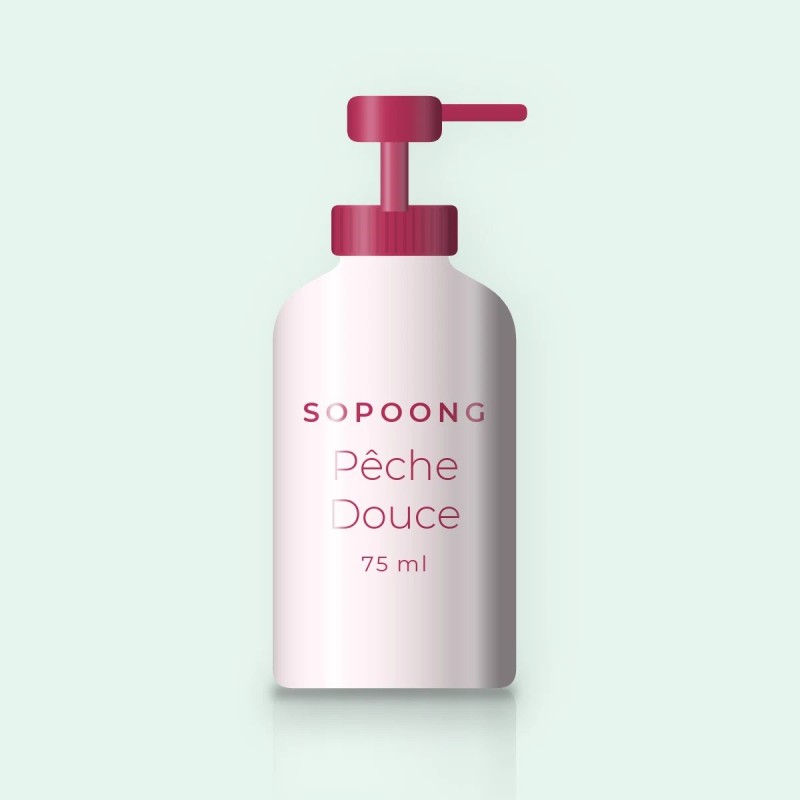 Pêche Douce crème hydratante longue durée – Sopoong, flacon-pompe 75 ml