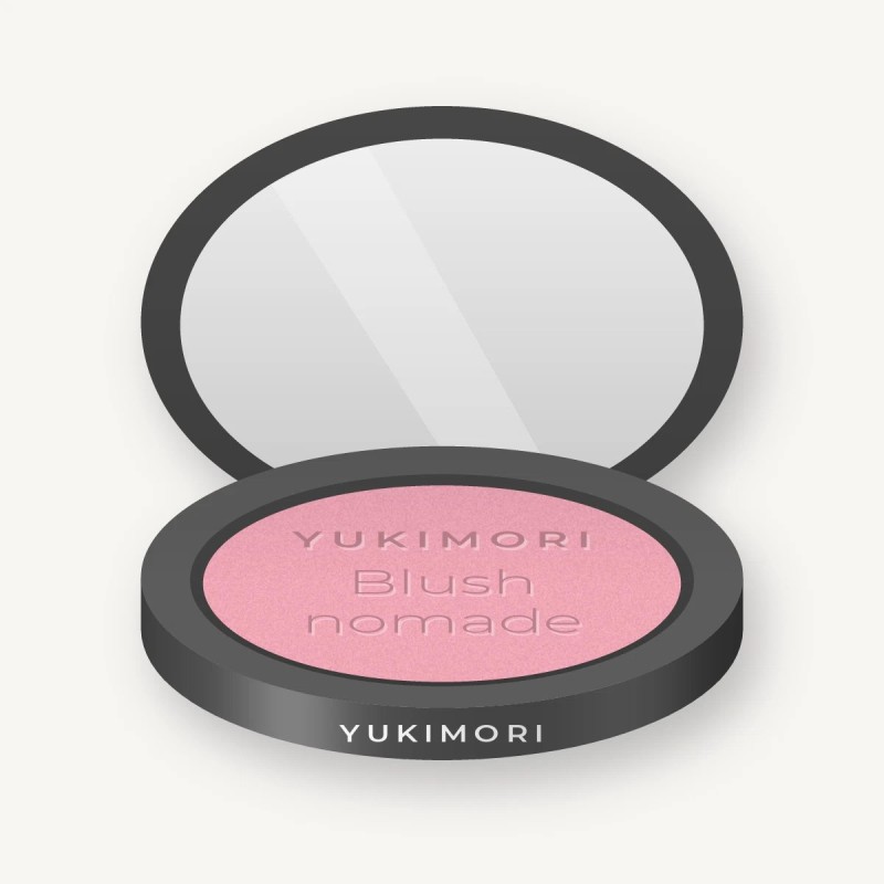 Blush nomade à l'huile de framboise – Yukimori, boîtier 4 g, teinte 02 Rose tendre