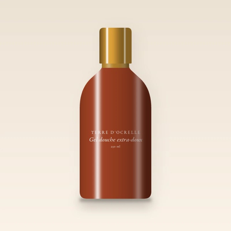 Gel douche extra-doux à l'huile d'avocat – Terre d'Ocrelle, flacon 250 ml