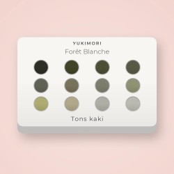 Palette yeux audacieuse Forêt Blanche – Yukimori, 12 × 1 g, teinte Tons kaki
