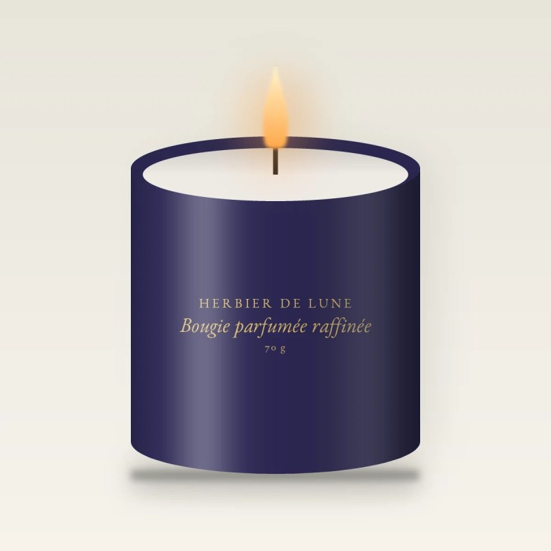 Bougie parfumée raffinée à la tubéreuse – Herbier de Lune, pot en verre 70 g