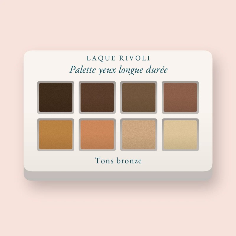 Palette yeux longue durée à l'huile de raisin – Laque Rivoli, 9 × 1 g, teinte Tons bronze