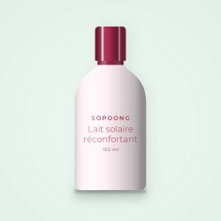 Lait solaire réconfortant au beurre de cacao SPF 50 – Sopoong, flacon 150 ml