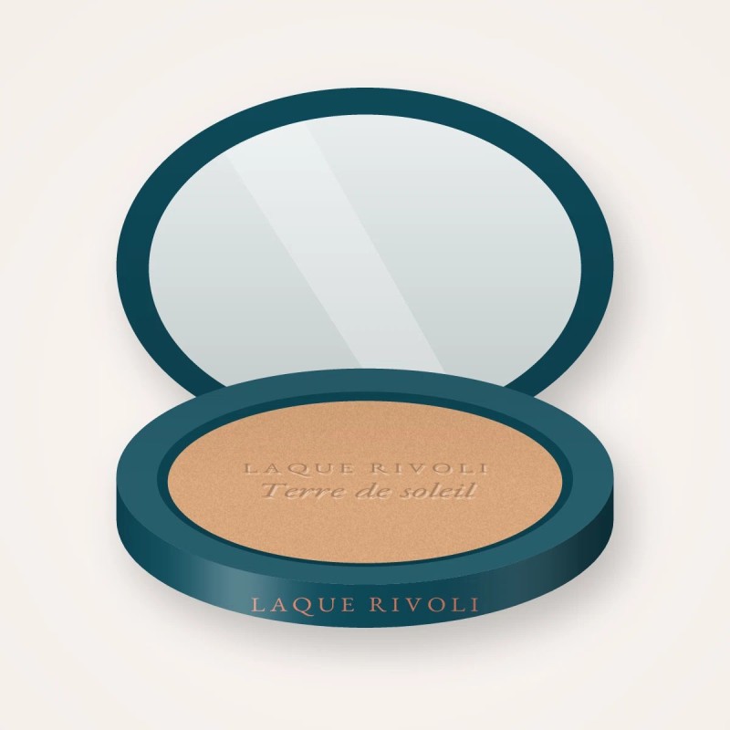 Terre de soleil effet sculpté à l'huile de coco – Laque Rivoli, boîtier 15 g, teinte 01 Hâle léger