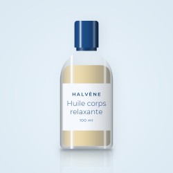Huile corps sèche relaxante à la noix de macadamia – Halvène, flacon 100 ml
