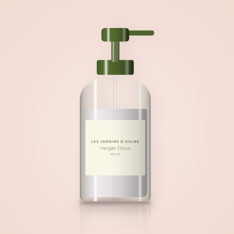 Crème coiffante fixation modulable Verger Doux – Les Jardins d'Aulne, flacon-pompe 250 ml