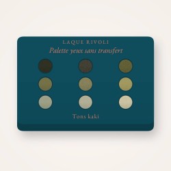 Palette yeux sans transfert au squalane – Laque Rivoli, 9 × 1 g, teinte Tons kaki