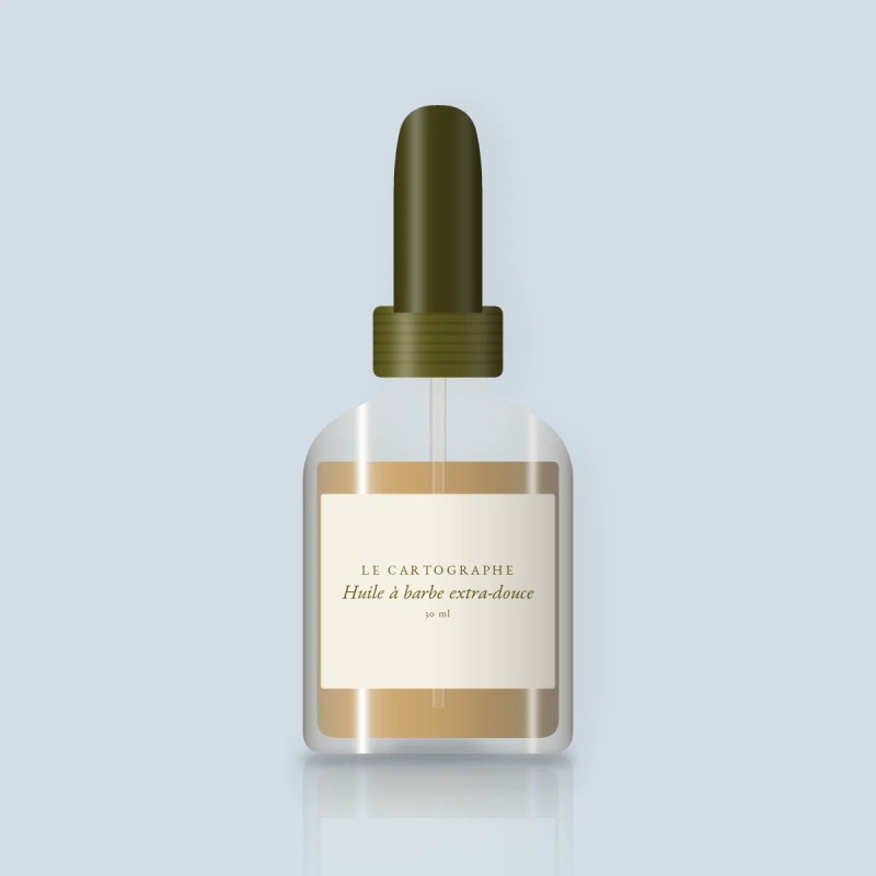 Huile à barbe extra-douce au cèdre de Virginie – Le Cartographe, flacon compte-gouttes 30 ml