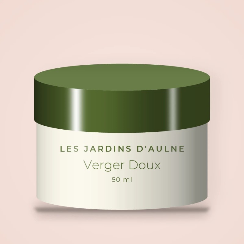 Crème hydratante Verger Doux à l'huile de jojoba – Les Jardins d'Aulne, pot 50 ml