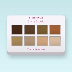 Palette yeux Encre Studio tout-en-un – Chromalie, 4 × 1,2 g, teinte Tons bronze