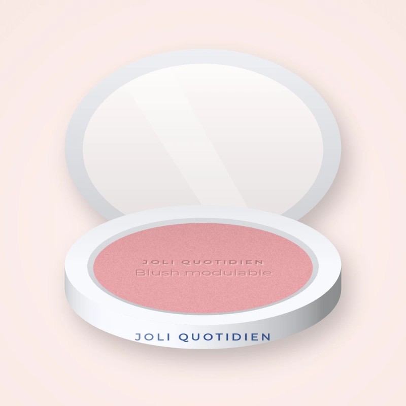Blush modulable à l'huile d'argan – Joli Quotidien, boîtier 4 g, teinte 01 Rose poudré