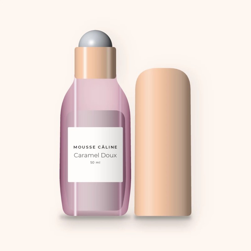 Déodorant Caramel Doux frais – Mousse Câline, flacon roll-on 50 ml