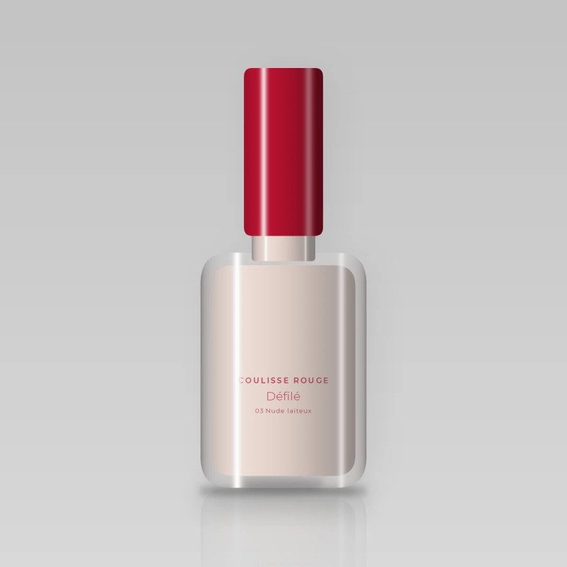 Vernis à ongles Défilé à l'huile de raisin – Coulisse Rouge, flacon 10 ml, teinte 03 Nude laiteux