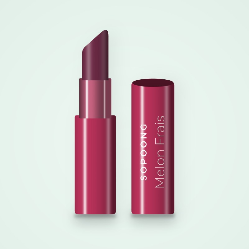 Rouge à lèvres Melon Frais à la fleur de cerisier – Sopoong, étui 3,8 g, teinte 21 Prune