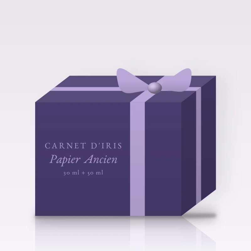 Coffret Papier Ancien à la bergamote – Carnet d'Iris, 30 ml + 50 ml