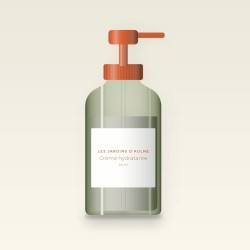 Crème hydratante nourrissante à l'extrait de concombre – Les Jardins d'Aulne, flacon-pompe 40 ml