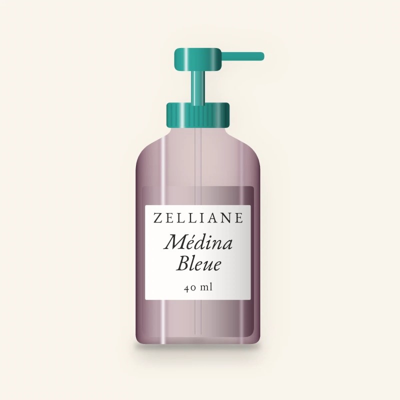 Crème hydratante réconfortante Médina Bleue – Zelliane, flacon-pompe 40 ml