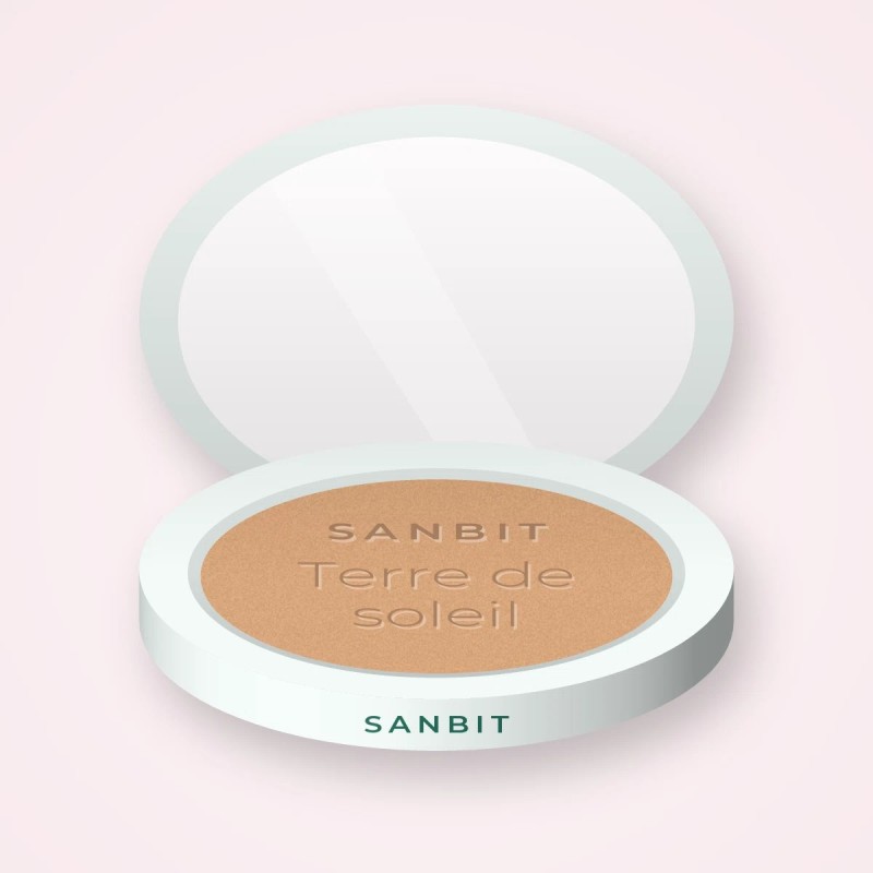 Terre de soleil effet mine reposée au beurre de mangue – Sanbit, boîtier 10 g, teinte 01 Hâle léger