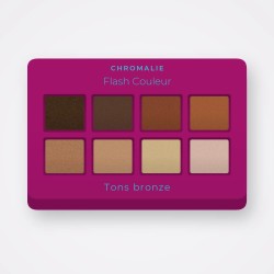 Palette yeux voyage Flash Couleur – Chromalie, 4 × 1,2 g, teinte Tons bronze