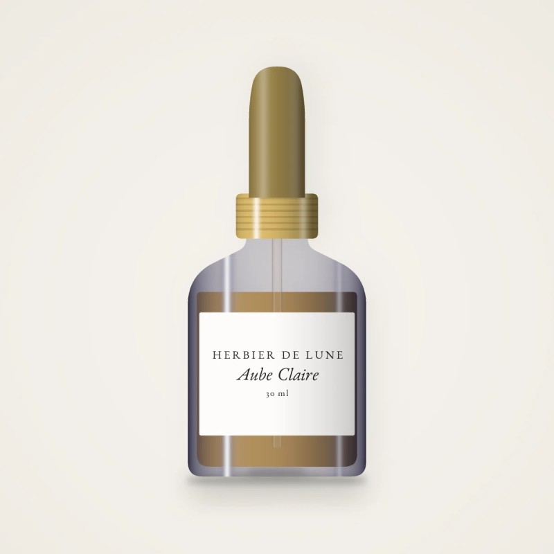 Huile capillaire soyeuse Aube Claire – Herbier de Lune, flacon compte-gouttes 30 ml