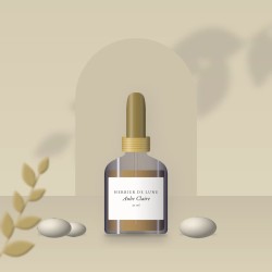 Huile capillaire soyeuse Aube Claire – Herbier de Lune, photo d'ambiance