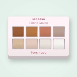 Palette yeux Pêche Douce précieuse – Sopoong, 12 × 1 g, teinte Tons nude