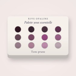 Palette yeux essentielle à la fleur de cerisier – Rive Opaline, 4 × 1,2 g, teinte Tons prune