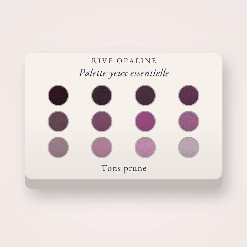 Palette yeux essentielle à la fleur de cerisier – Rive Opaline, 4 × 1,2 g, teinte Tons prune