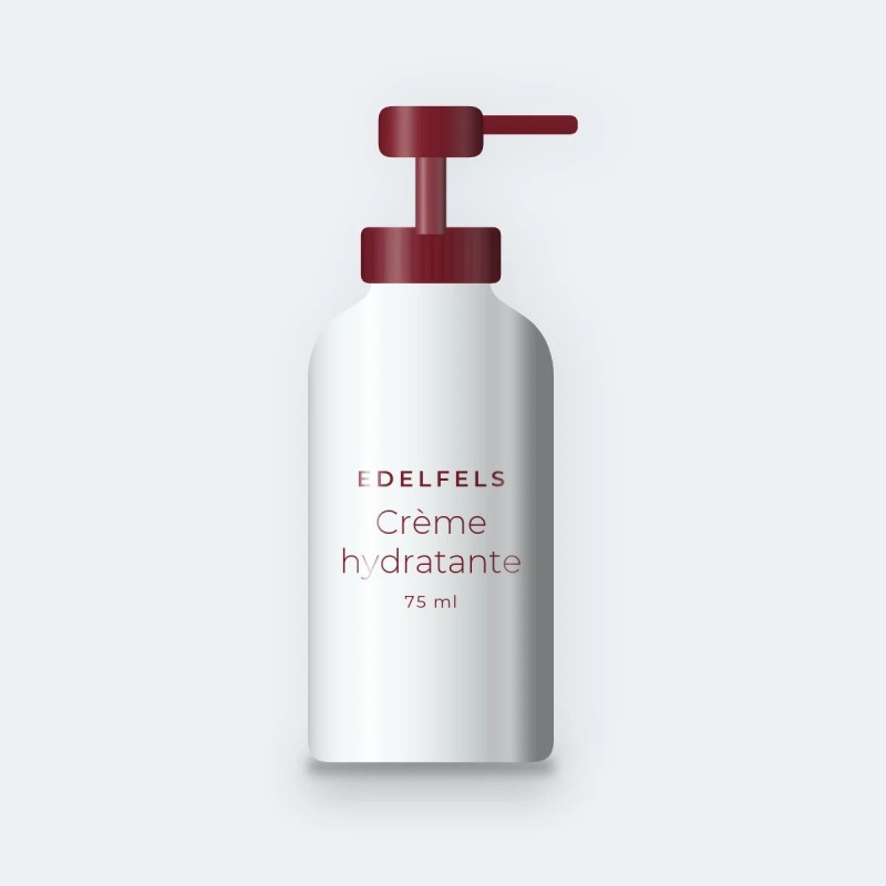 Crème hydratante équilibrante à l'extrait d'algue – Edelfels, flacon-pompe 75 ml