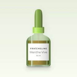 Huile à barbe Menthe Vive peaux sèches – Fraîcheline, flacon compte-gouttes 30 ml