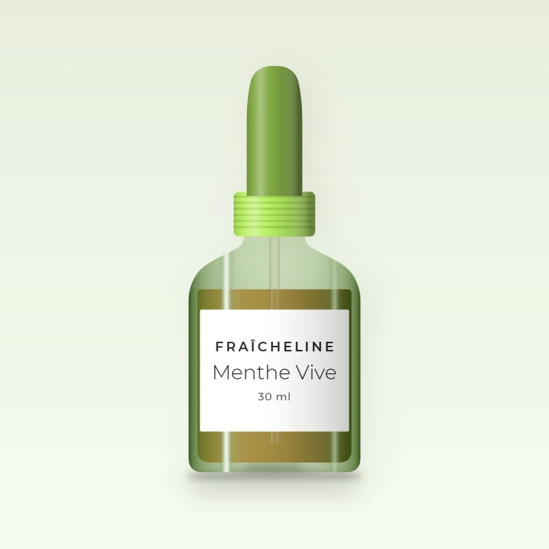 Huile à barbe Menthe Vive peaux sèches – Fraîcheline, flacon compte-gouttes 30 ml