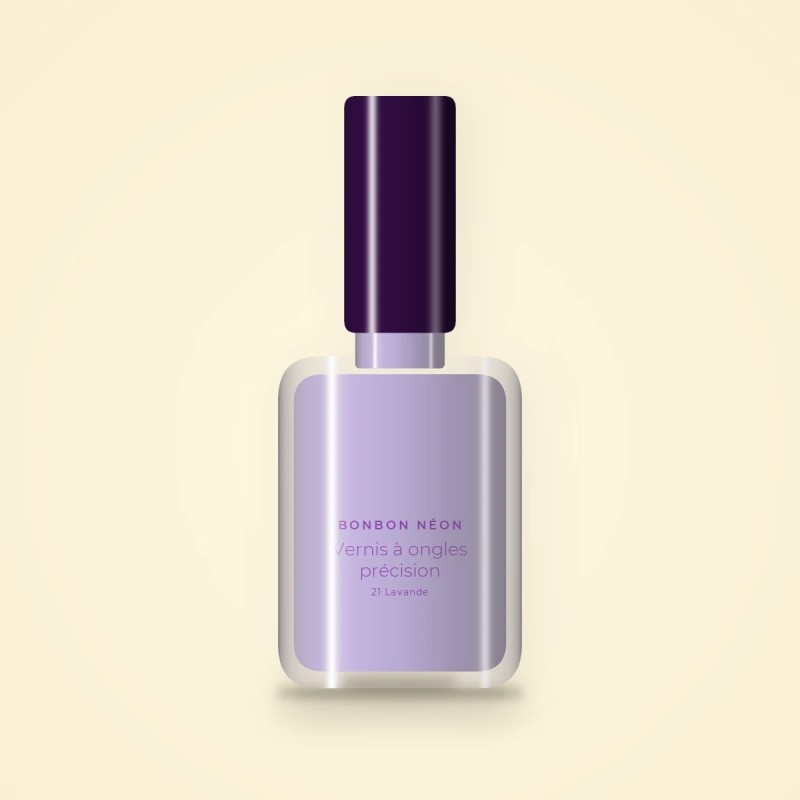 Vernis à ongles précision à l'huile d'argan – Bonbon Néon, flacon 12 ml, teinte 21 Lavande