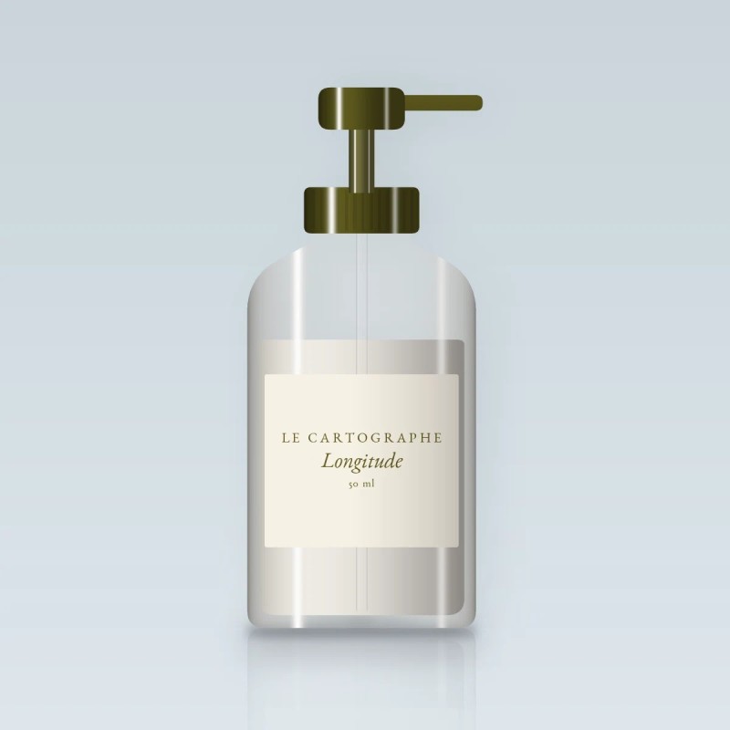 Baume après-rasage sans alcool Longitude – Le Cartographe, flacon-pompe 50 ml