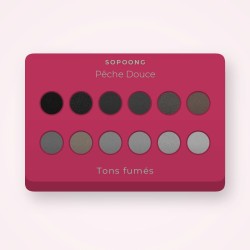 Palette yeux Pêche Douce complète – Sopoong, 4 × 1,2 g, teinte Tons fumés