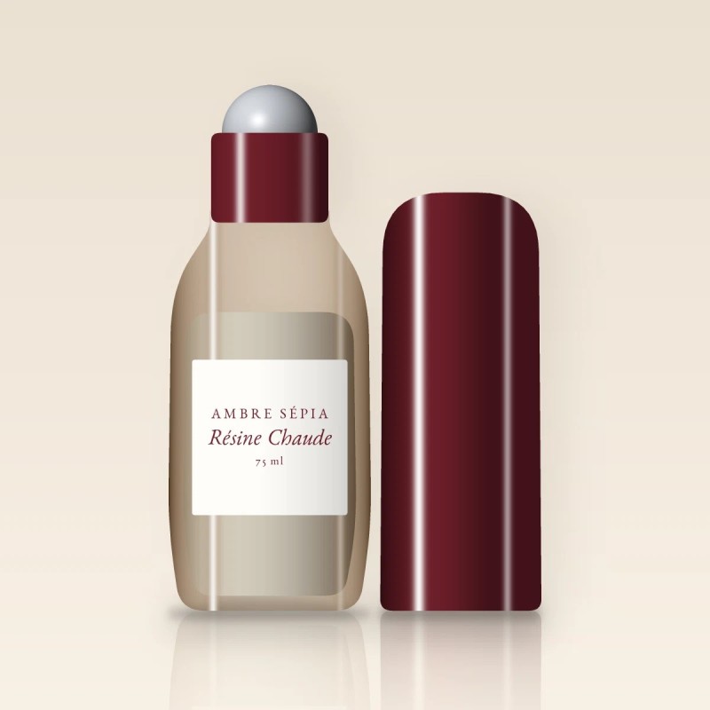 Déodorant Résine Chaude à l'arrow-root – Ambre Sépia, flacon roll-on 75 ml