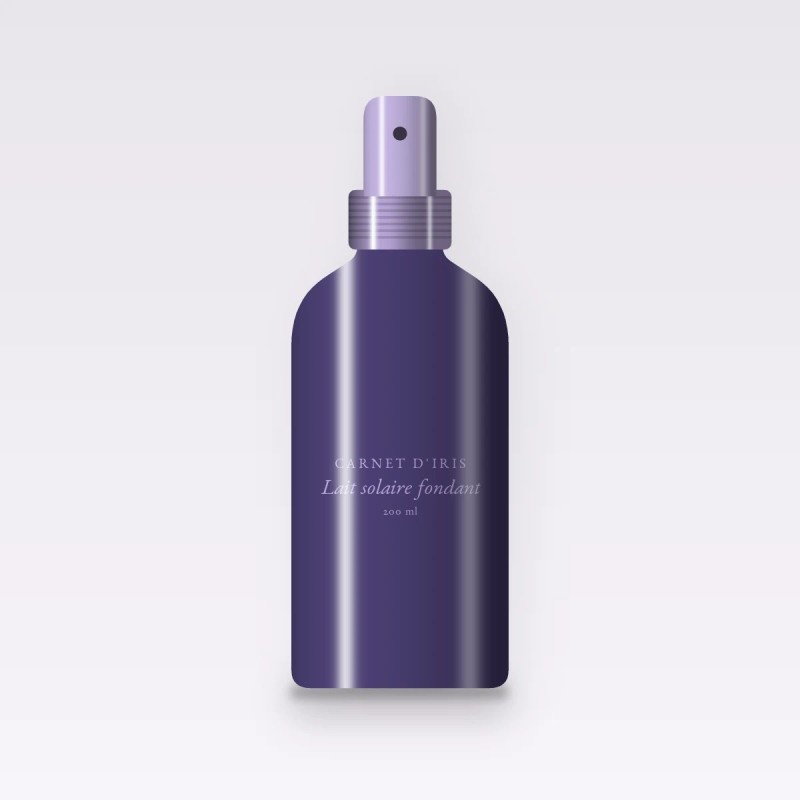 Lait solaire fondant à l'huile d'abricot SPF 50+ – Carnet d'Iris, flacon spray 200 ml