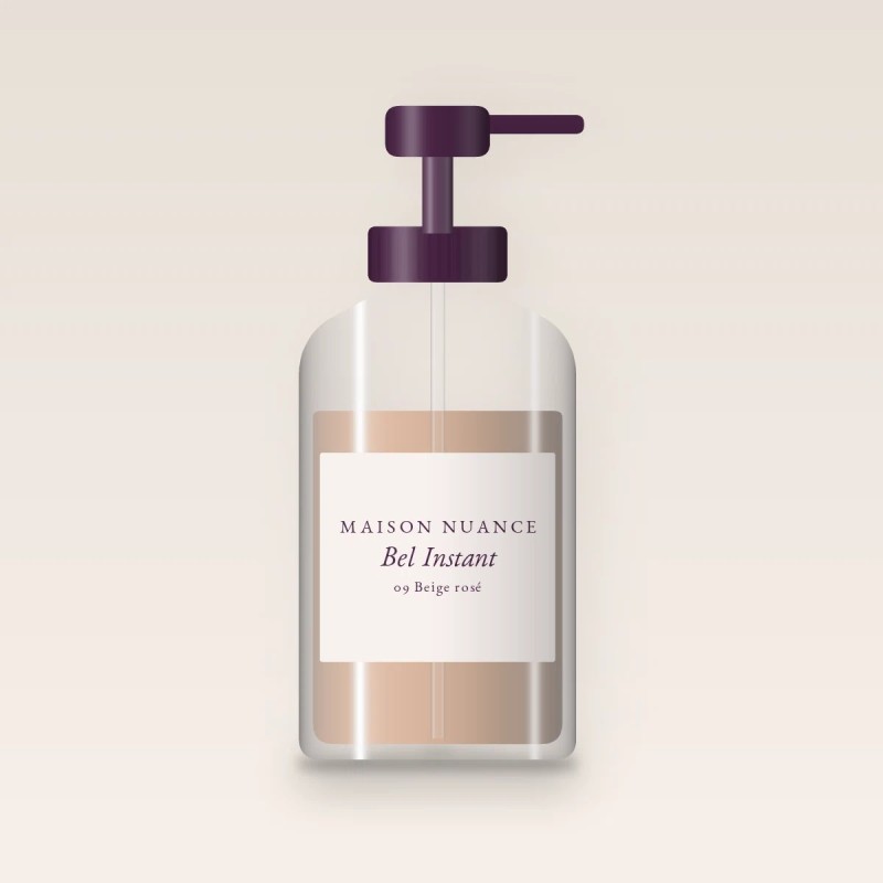Fond de teint floutant Bel Instant – Maison Nuance, flacon-pompe 35 ml, teinte 09 Beige rosé